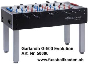 Der Garlando G500 Evolution ist ein hochwertig verarbeiteter Fussballtisch aus pflegeleichten Materialien.